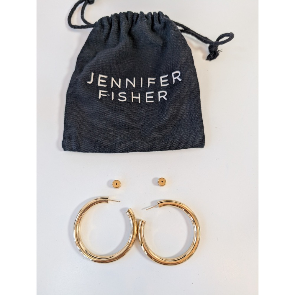 Jennifer Fisher 1.5" Natasha Baby Hoops in Yellow Gold